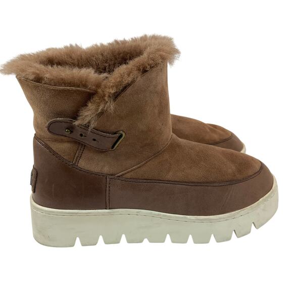 Australia Luxe Collective Cameron Brown Sheepskin Leather Shearling Boots Sz 9 - Picture 1 of 12